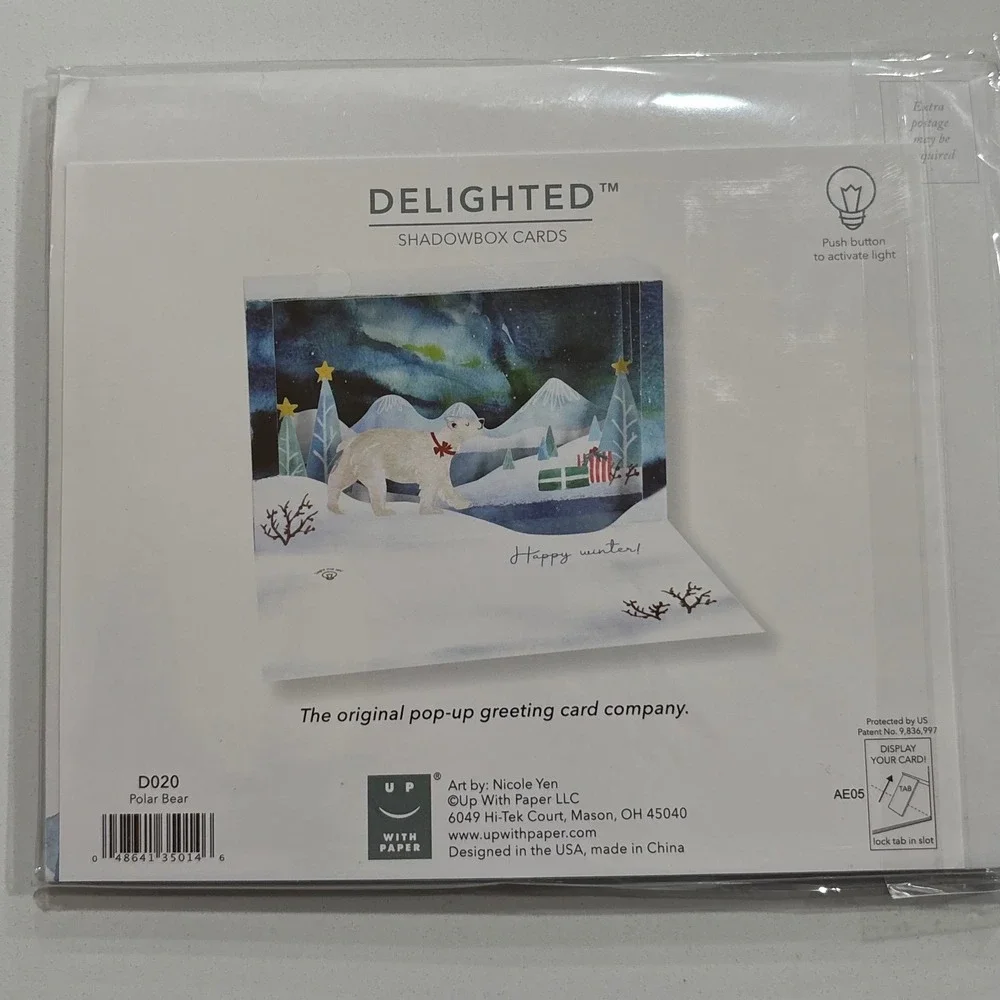 2 Christmas Delighted Shadowbox Cards Up With Paper Light‎ Up Pop Up Greeting